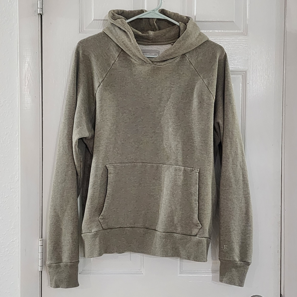 Everlane Organic Cotton The Track Hoodie - Men's Size Medium - Olive/Sage Green